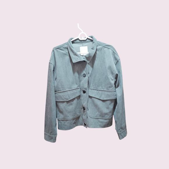 Avec Les Filles Green Corduroy Shacket Jacket L New - Picture 4 of 10